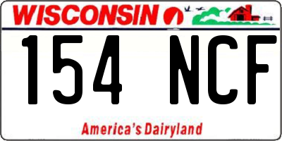 WI license plate 154NCF
