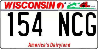 WI license plate 154NCG