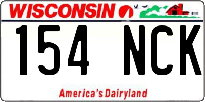 WI license plate 154NCK