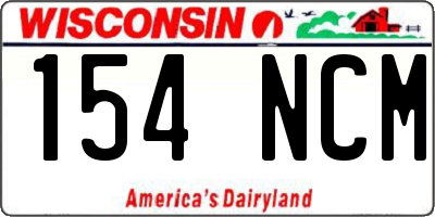 WI license plate 154NCM