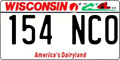 WI license plate 154NCO