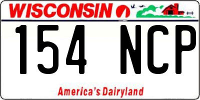 WI license plate 154NCP