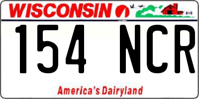 WI license plate 154NCR