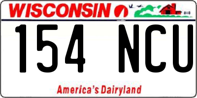 WI license plate 154NCU