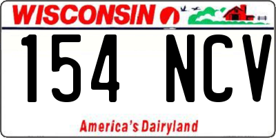 WI license plate 154NCV