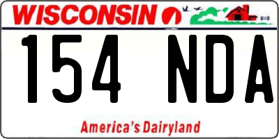 WI license plate 154NDA