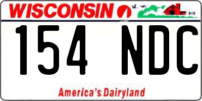 WI license plate 154NDC