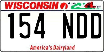 WI license plate 154NDD