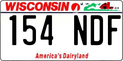 WI license plate 154NDF