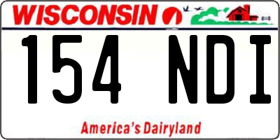 WI license plate 154NDI