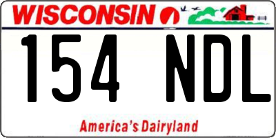 WI license plate 154NDL
