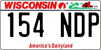 WI license plate 154NDP