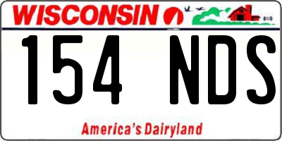 WI license plate 154NDS