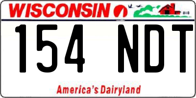 WI license plate 154NDT