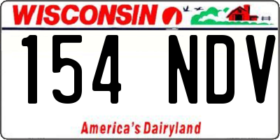 WI license plate 154NDV