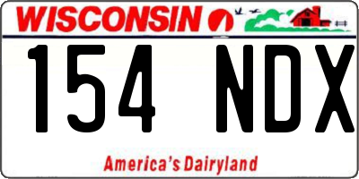 WI license plate 154NDX