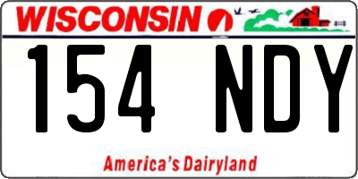 WI license plate 154NDY