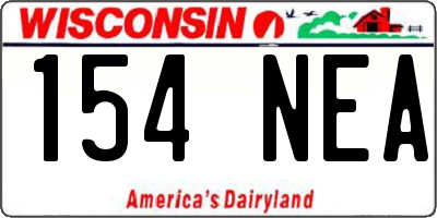 WI license plate 154NEA