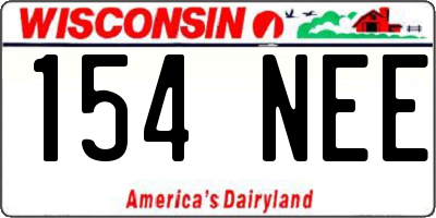 WI license plate 154NEE