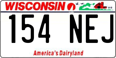 WI license plate 154NEJ