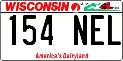 WI license plate 154NEL