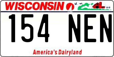 WI license plate 154NEN