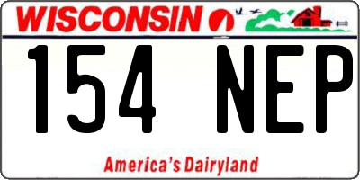 WI license plate 154NEP