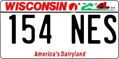 WI license plate 154NES