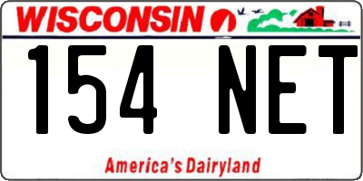 WI license plate 154NET
