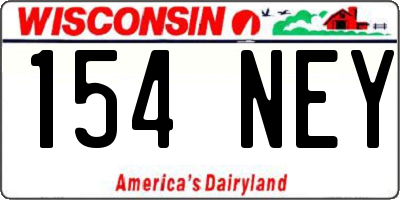 WI license plate 154NEY