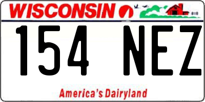 WI license plate 154NEZ