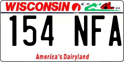 WI license plate 154NFA