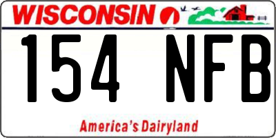WI license plate 154NFB