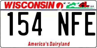 WI license plate 154NFE