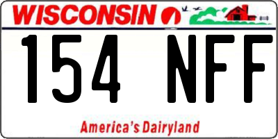 WI license plate 154NFF