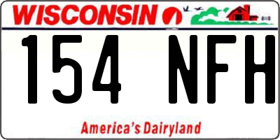 WI license plate 154NFH