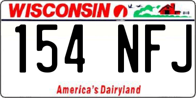 WI license plate 154NFJ