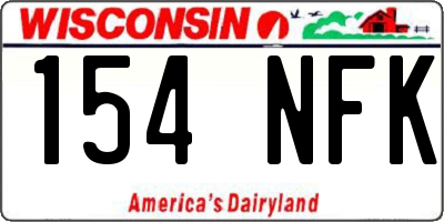 WI license plate 154NFK