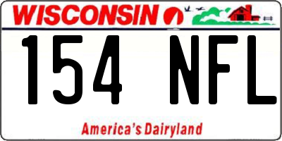 WI license plate 154NFL