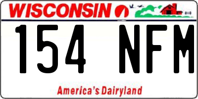 WI license plate 154NFM