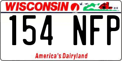 WI license plate 154NFP