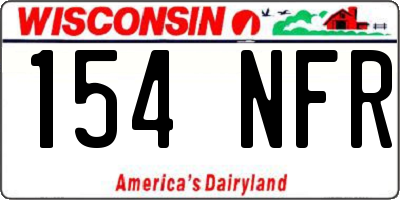 WI license plate 154NFR