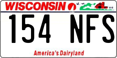 WI license plate 154NFS