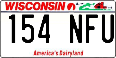 WI license plate 154NFU
