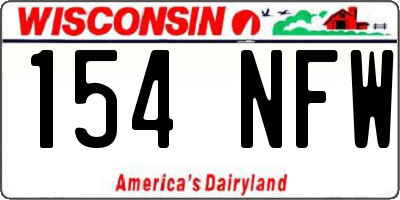 WI license plate 154NFW