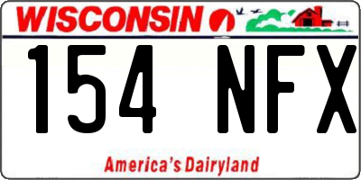 WI license plate 154NFX