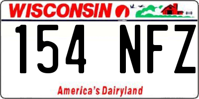 WI license plate 154NFZ