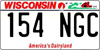 WI license plate 154NGC