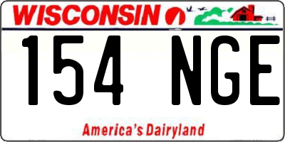 WI license plate 154NGE