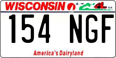 WI license plate 154NGF
